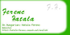 ferenc hatala business card